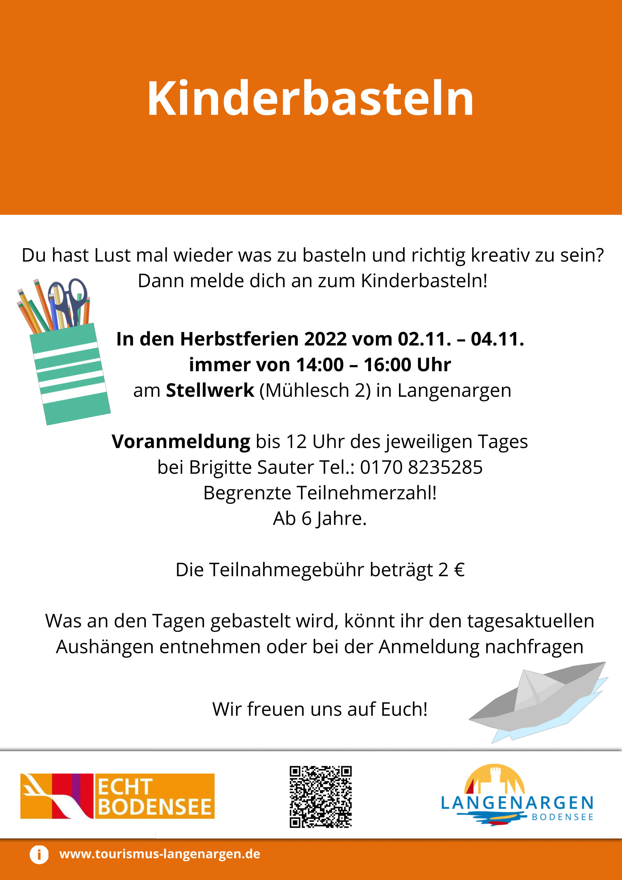 Kinderbasteln Pfingstferien 2023, © Amt für Tourismus, Kultur und Marketing Langenargen