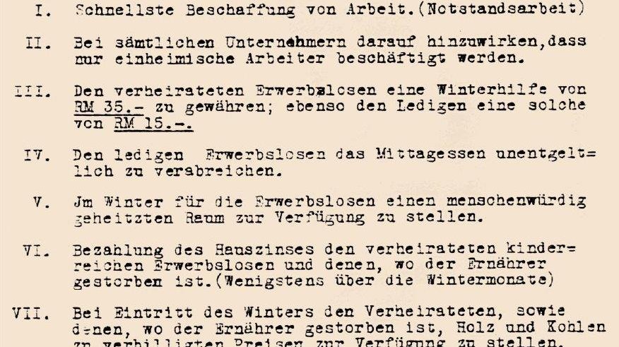 Ein Zeitzeugnis bitterster Not: Eingabe der Langenargener Erwerbslosen an den Gemeinderat zur Jahreswende 1931/32.